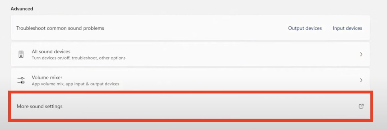 more sound settings on windows 11