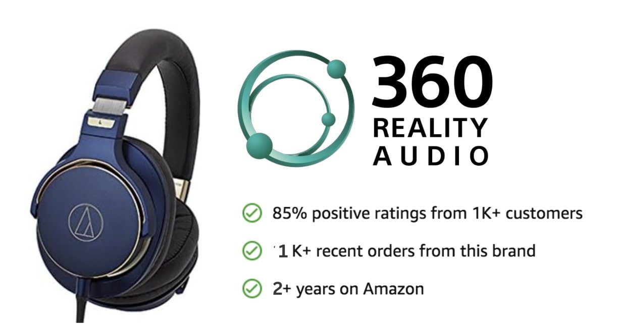 Audio-Technica Portable Headphone ATH-MSR7SE with 360 reality audio