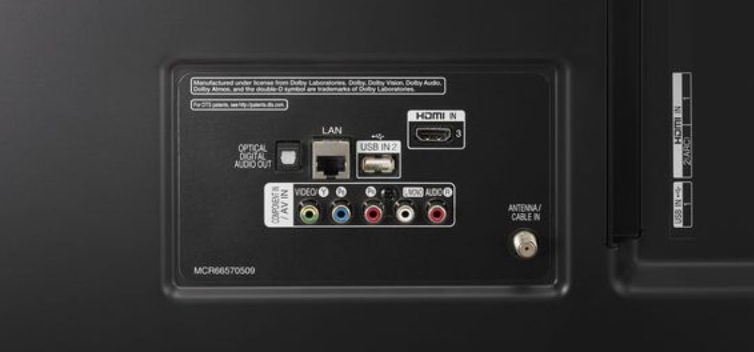 TV's Connectivity Options for surround sound