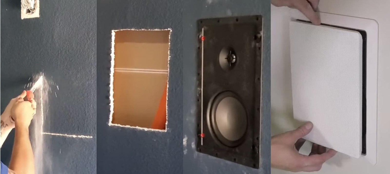 Installation steps of in wall speakers