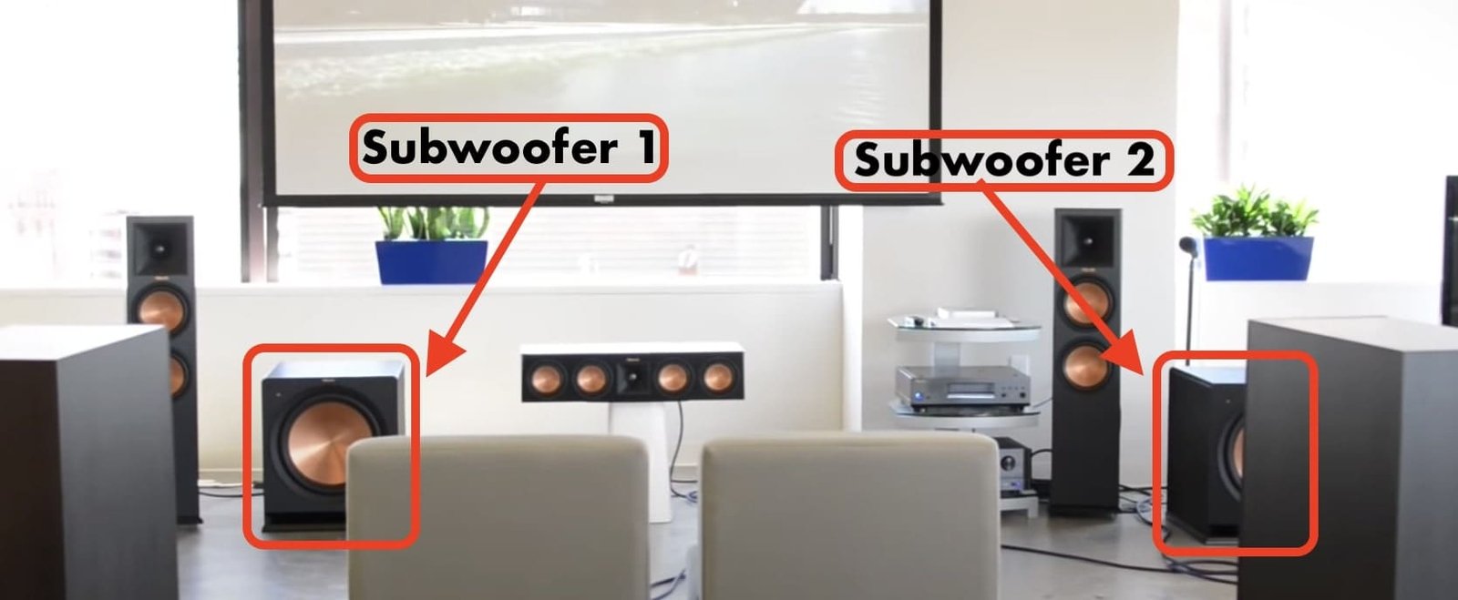 2 subwoofers for surround sound system