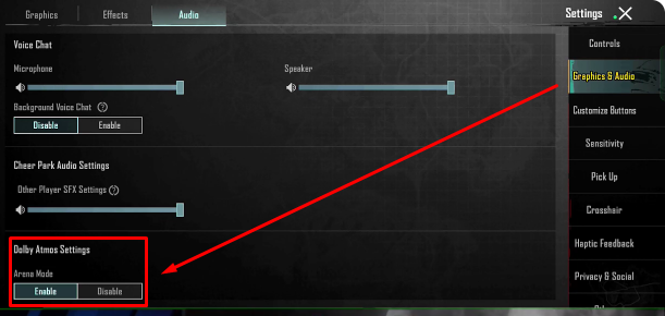 enable dlby atmos on pubg mobile