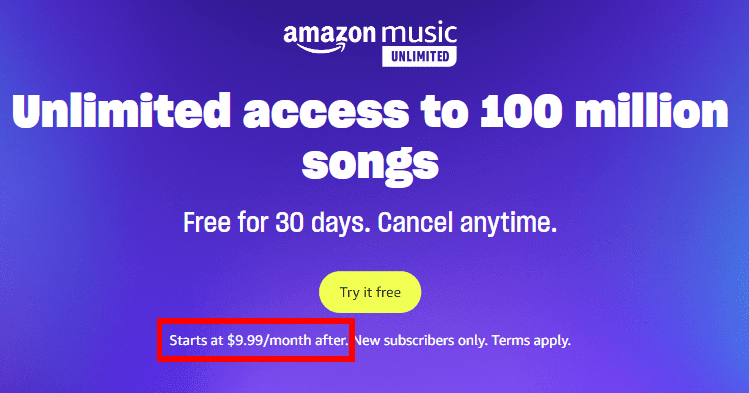 AMAZON MUSIC UNLIMITED INDIVIDUAL PLAN