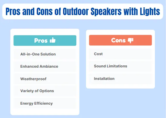 Pros and Cons of Outdoor Speakers with Lights